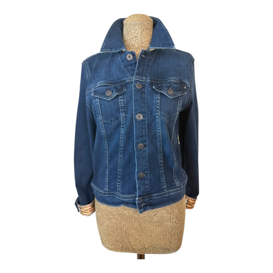 Lux Royal Threads | Lux Equestrian Collection | AG Silk Scarf Denim Jacket | One of a Kind