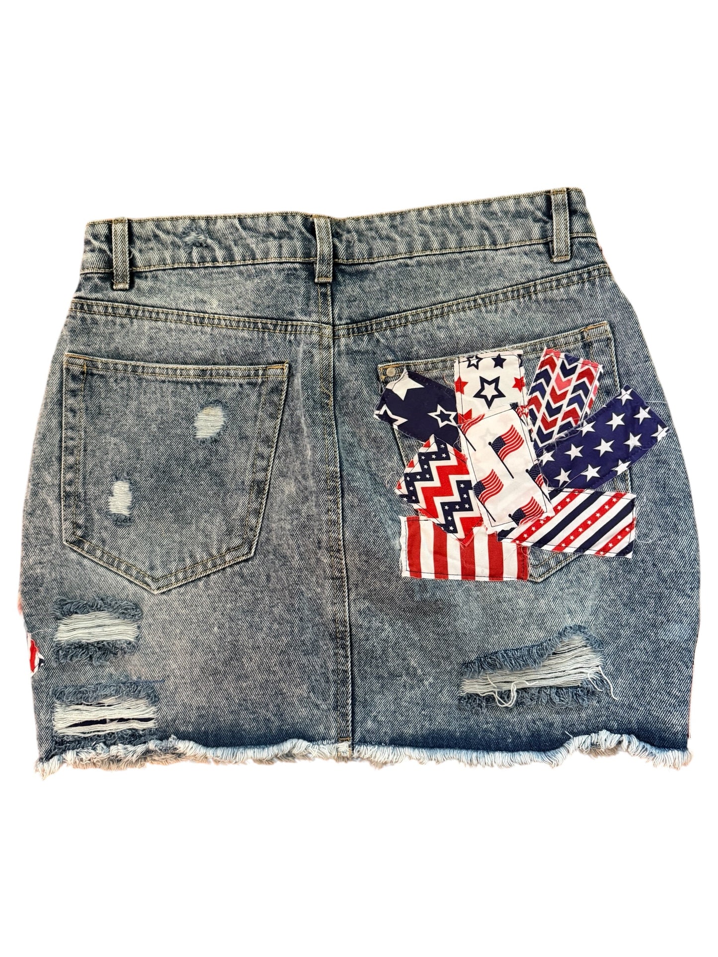Lux Royal Threads | The Americana Ribbon Denim Mini Skirt
