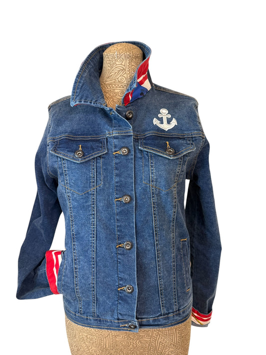 Lux Royal Threads Nautical Scarf Denim Jacket