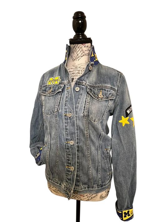 Denim jacket with patches