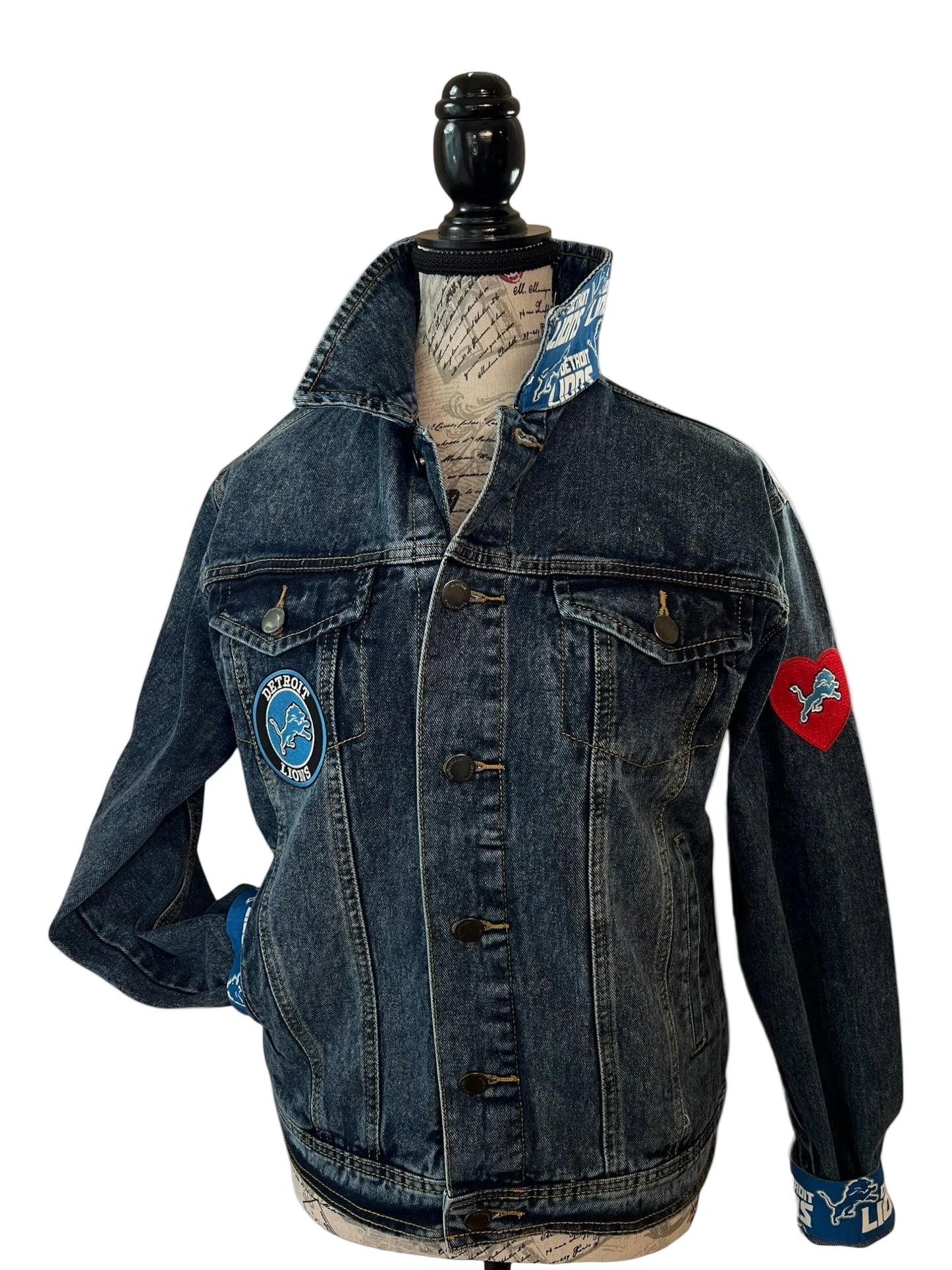Denim jacket with patches