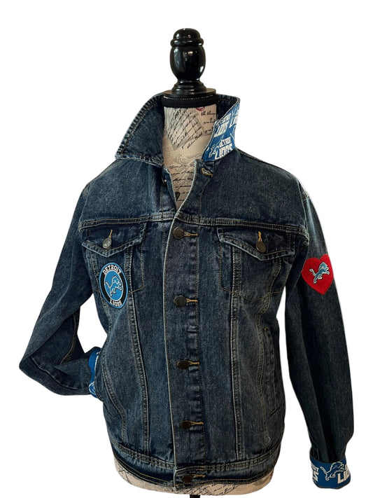 Denim jacket with patches