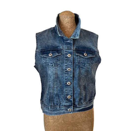 Blue denim vest