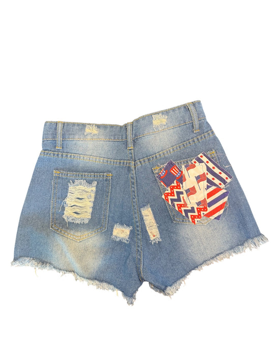 Lux Royal Threads | Stars & Stripes Cutoff Shorts
Distressed Denim | Americana Style | One of a Kind