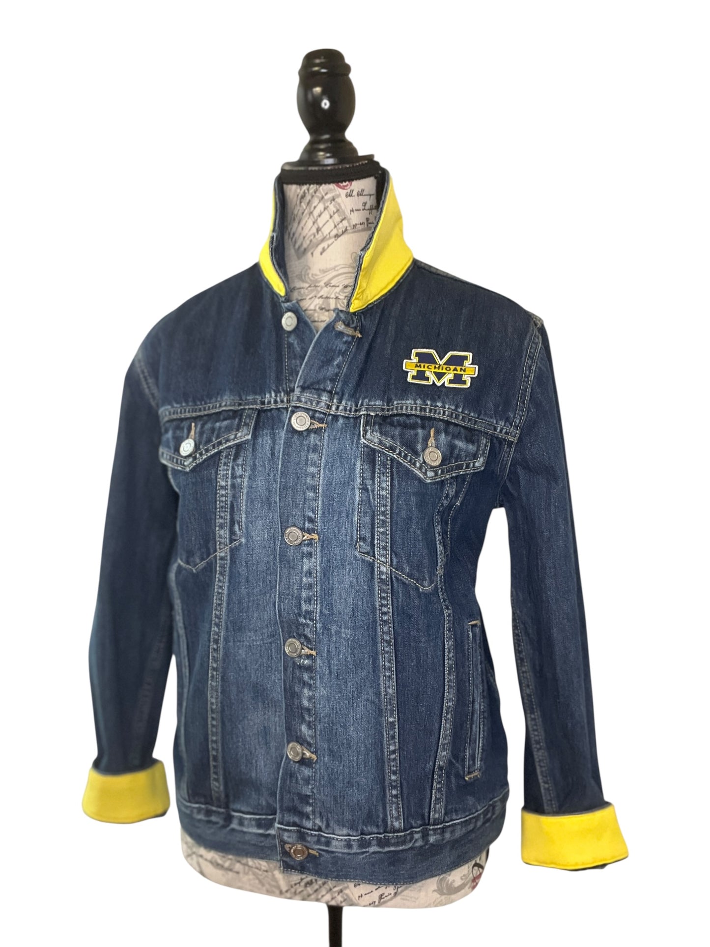 Lux Royal Threads | Blue & Gold Luxe Denim Jacket