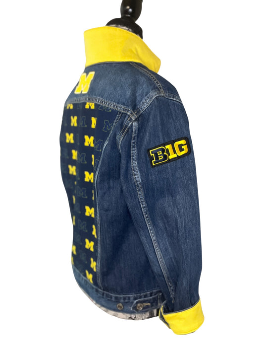 Lux Royal Threads | Blue & Gold Luxe Denim Jacket