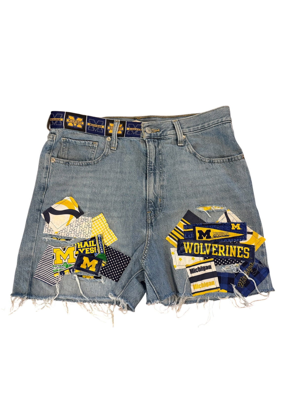 Lux Royal Threads | U of M Upcycled Levi’s Denim Shorts | Size 31 | One of a Kind