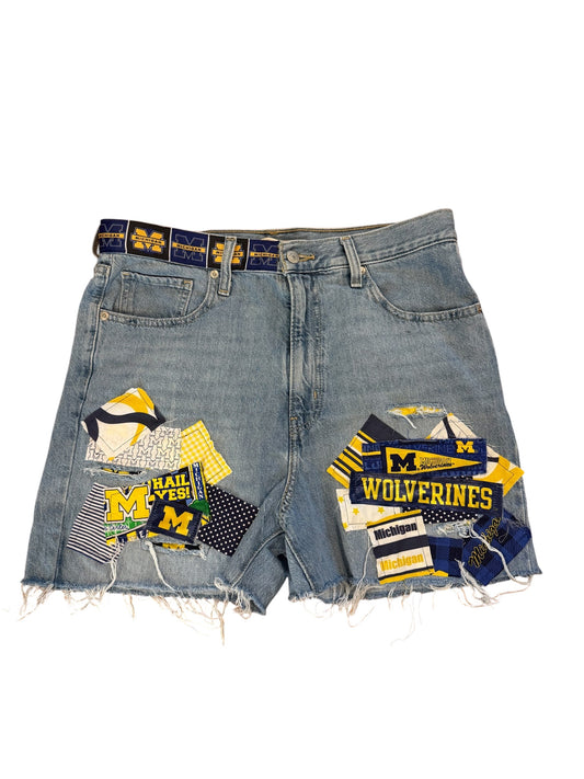 Lux Royal Threads | U of M Upcycled Levi’s Denim Shorts | Size 31 | One of a Kind