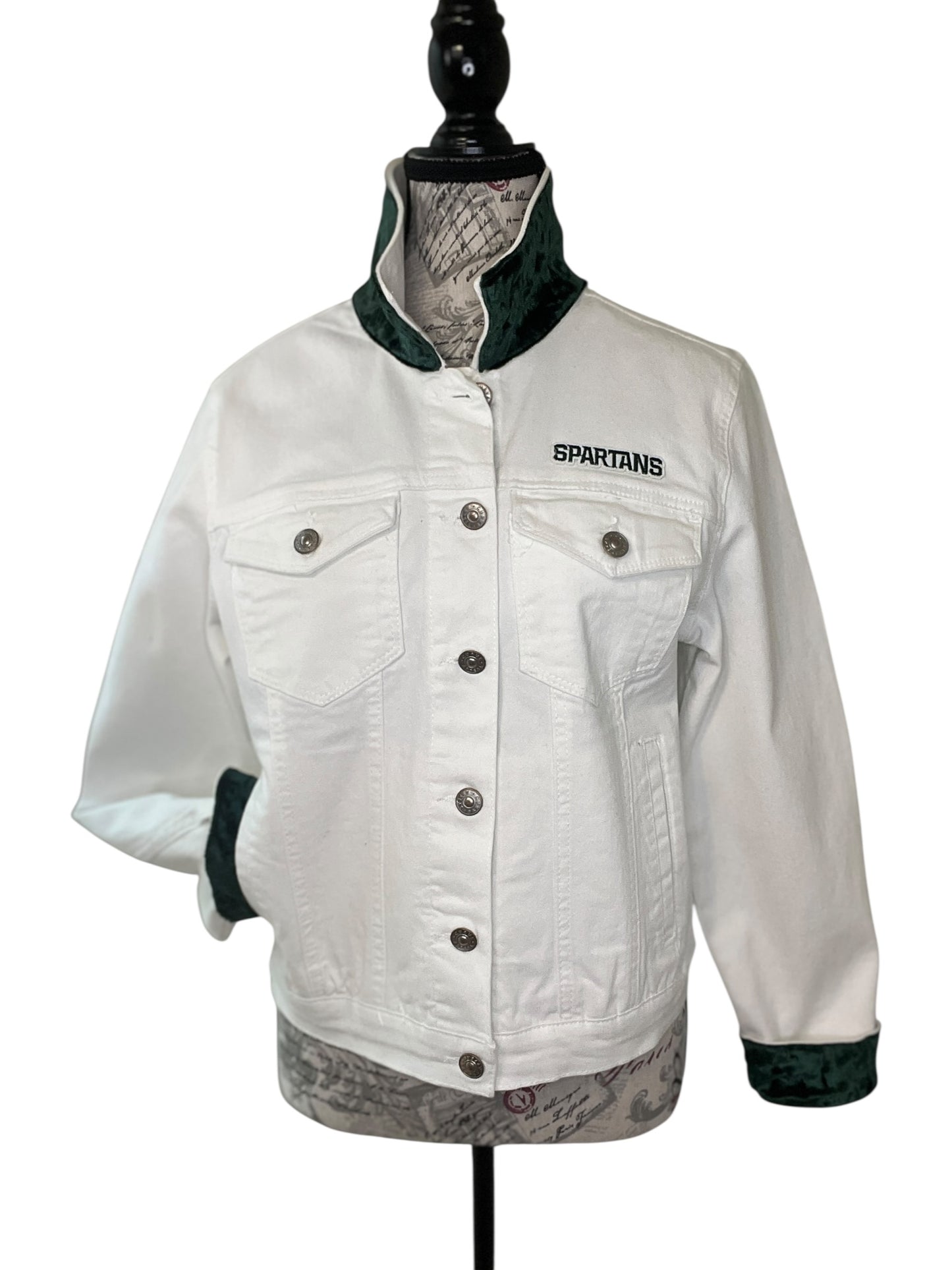 Lux Royal Threads | Green & White Legacy Denim Jacket