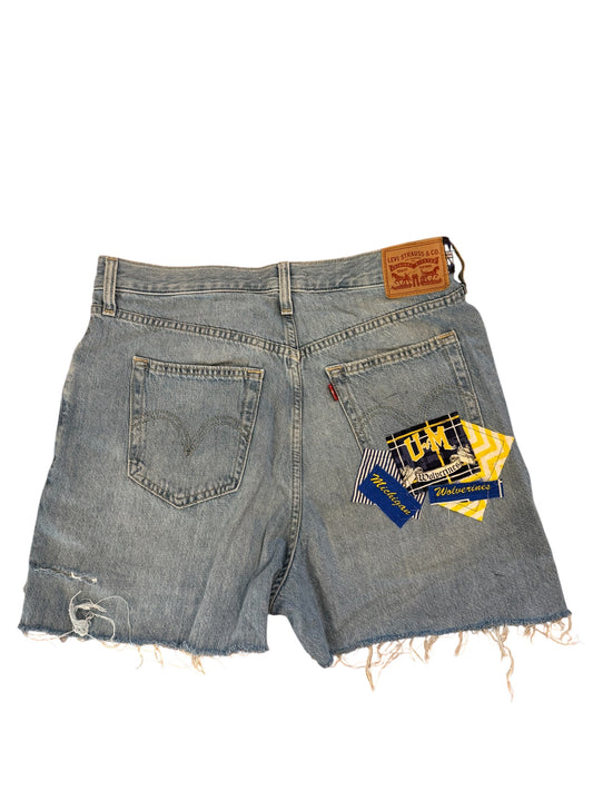 Lux Royal Threads | U of M Upcycled Levi’s Denim Shorts | Size 31 | One of a Kind