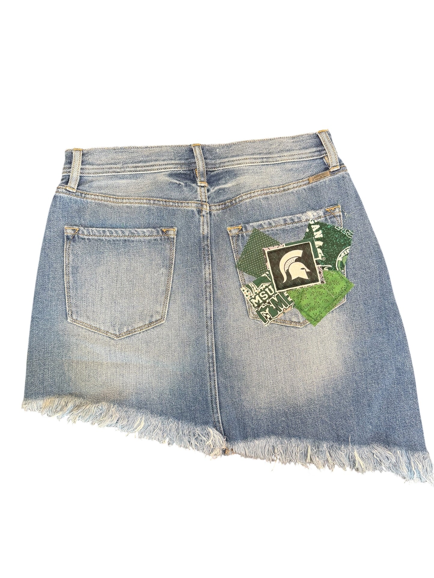 Lux Royal Threads | The Evergreen Edge Denim Skirt
State Style Collection | Asymmetrical Hem | One of a Kind