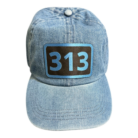 Lux Royal Threads | Detroit 313 Collection | Light Wash Denim Baseball Cap