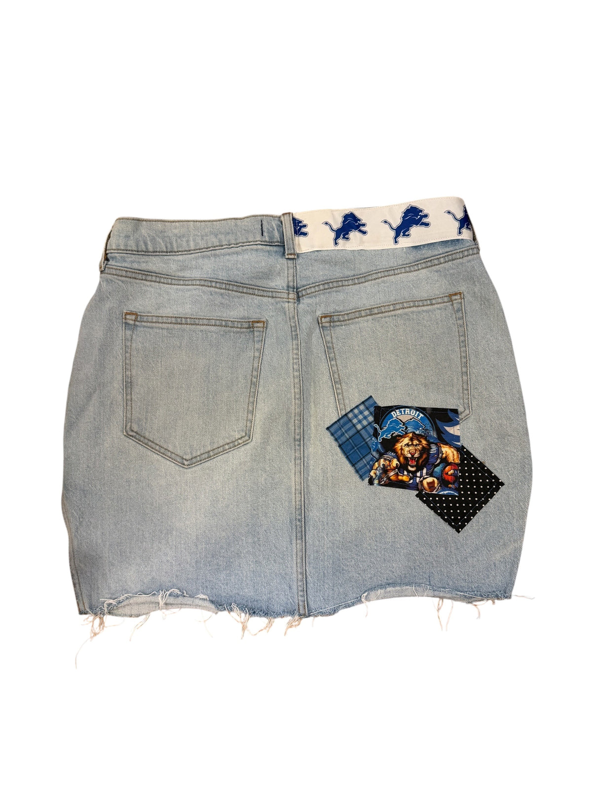 Lux Royal Threads | Detroit Lions Denim Skirt – Size 30
