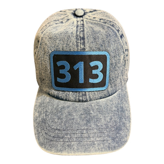 Lux Royal Threads | Detroit 313 Collection | Vintage Wash Denim Baseball Cap