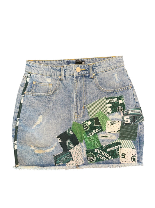Lux Royal Threads | The Evergreen Denim Skirt
State Style Collection | Distressed Denim | One of a Kind