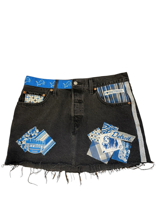 Lux Royal Threads | Detroit Lions Black Levi’s Denim Skirt – Size 31