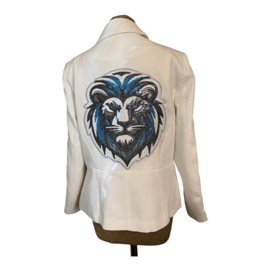 Lux Royal Threads | Sunday Collection | Detroit Football-Inspired White Statement Blazer
