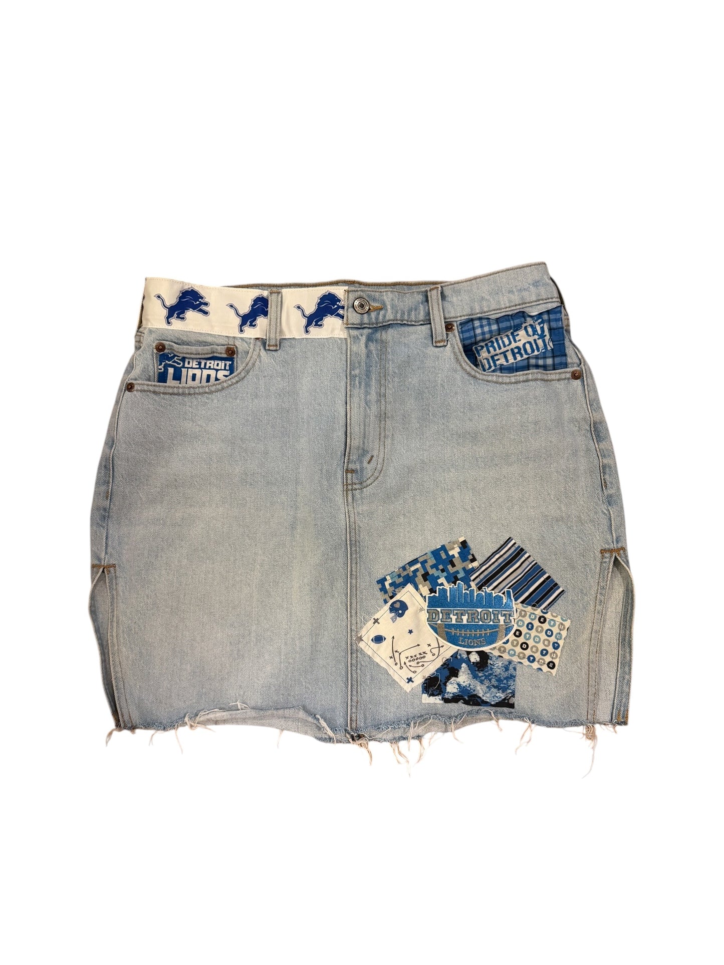 Lux Royal Threads | Detroit Lions Denim Skirt – Size 30