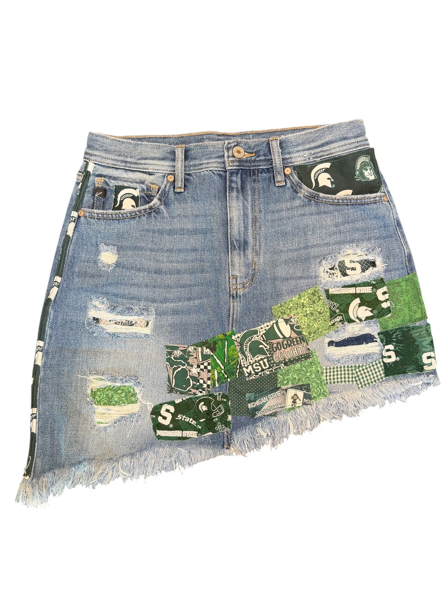 Lux Royal Threads | The Evergreen Edge Denim Skirt
State Style Collection | Asymmetrical Hem | One of a Kind