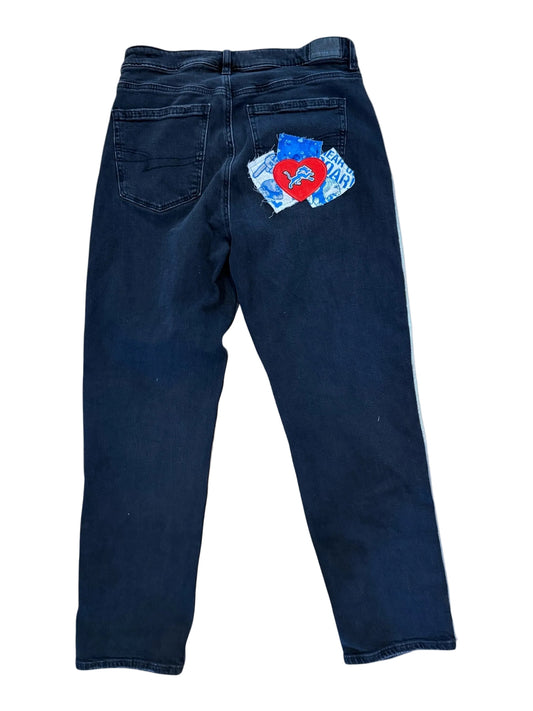 Lux Royal Threads | Detroit Lions Black Game Day Jeans – American Eagle Size 8