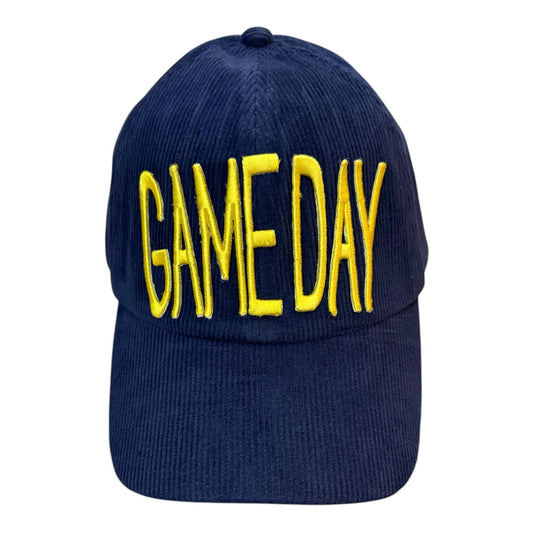 Lux Royal Threads | Navy Blue Corduroy Game Day Hat | Yellow Embroidery