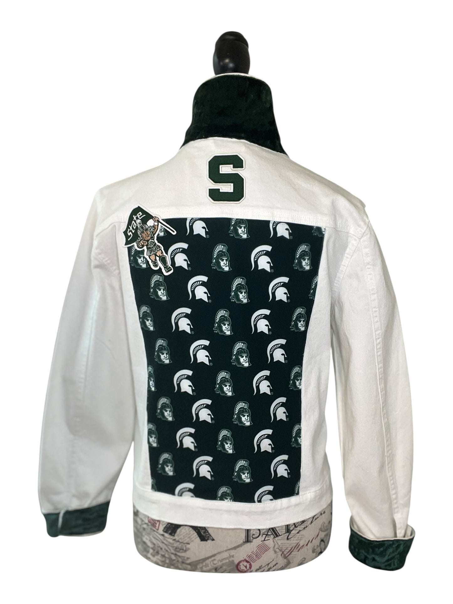 Lux Royal Threads | Green & White Legacy Denim Jacket