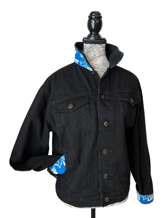 Black jacket with blue lining 