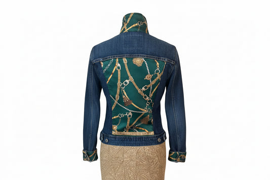 Lux Royal Threads | The Emerald Equestrian Silk Denim Jacket
