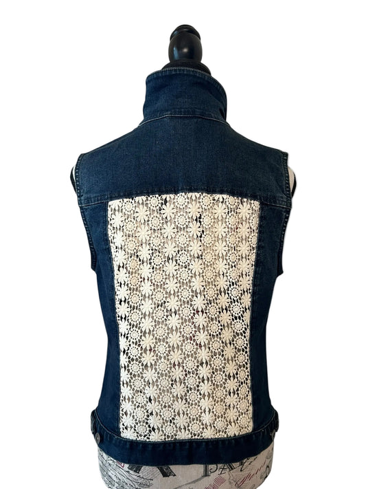 Lux Royal Threads | The Midnight Lace Boho Denim Vest S